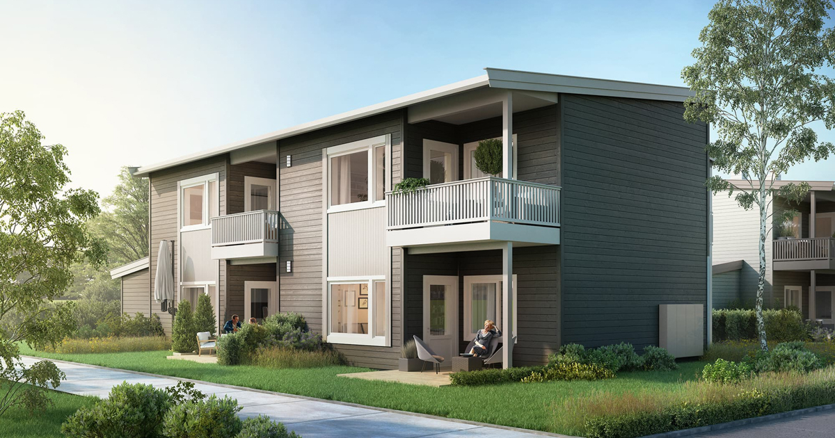 Vana er en firemannsbolig som bygges som et ferdighus