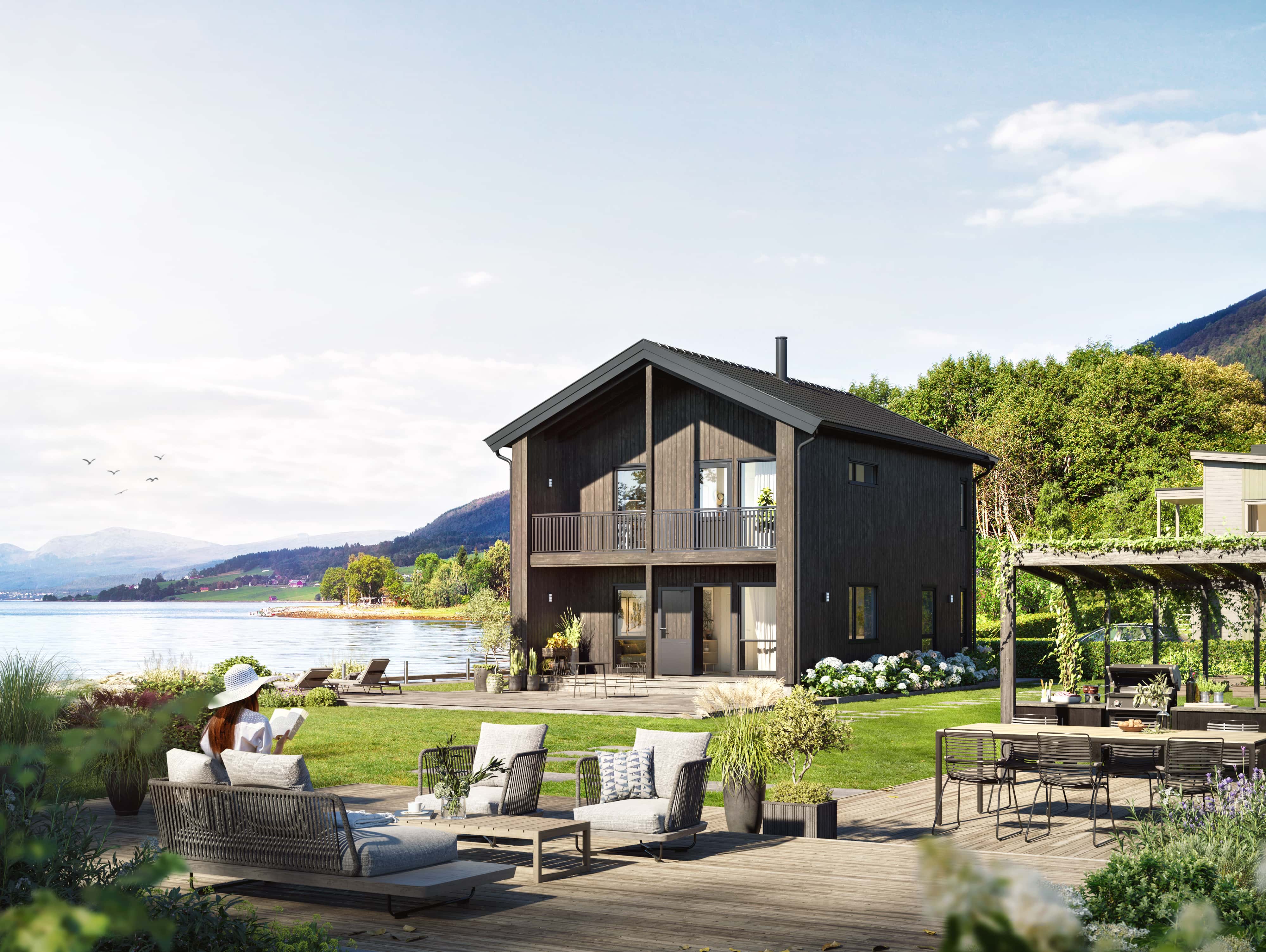 Trani er et ferdighus i 2 etasjer p&aring; litt over 100 kvm.