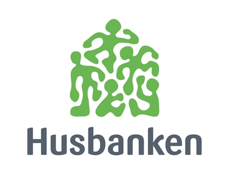 Husbanken gir lån til privatpersoner. Dette er logoen til Husbanken.