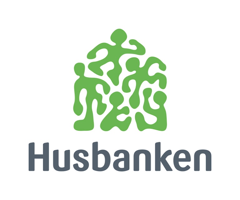 Husbanken gir lån til privatpersoner. Dette er logoen til Husbanken.
