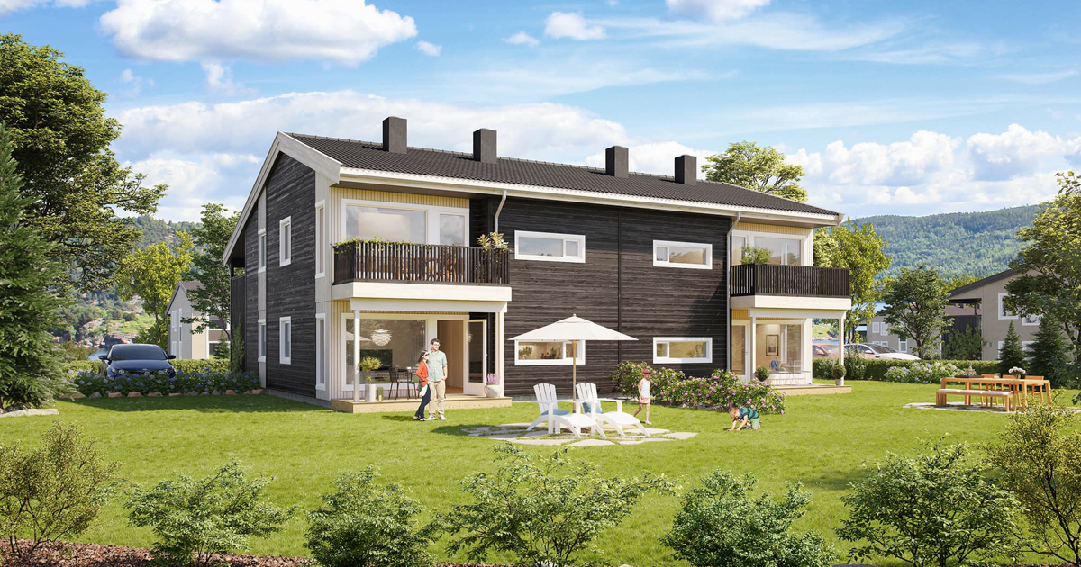 Tellus Magis er en firemannsbolig som bygges som ferdighus